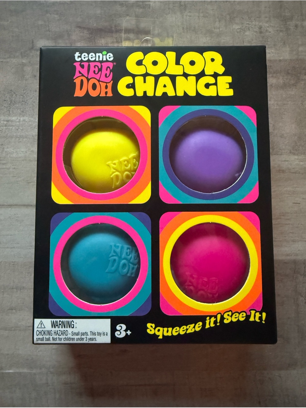 NEW SEALED Authentic Schylling NeeDoh Color Change Balls 4pk Collectible Toy